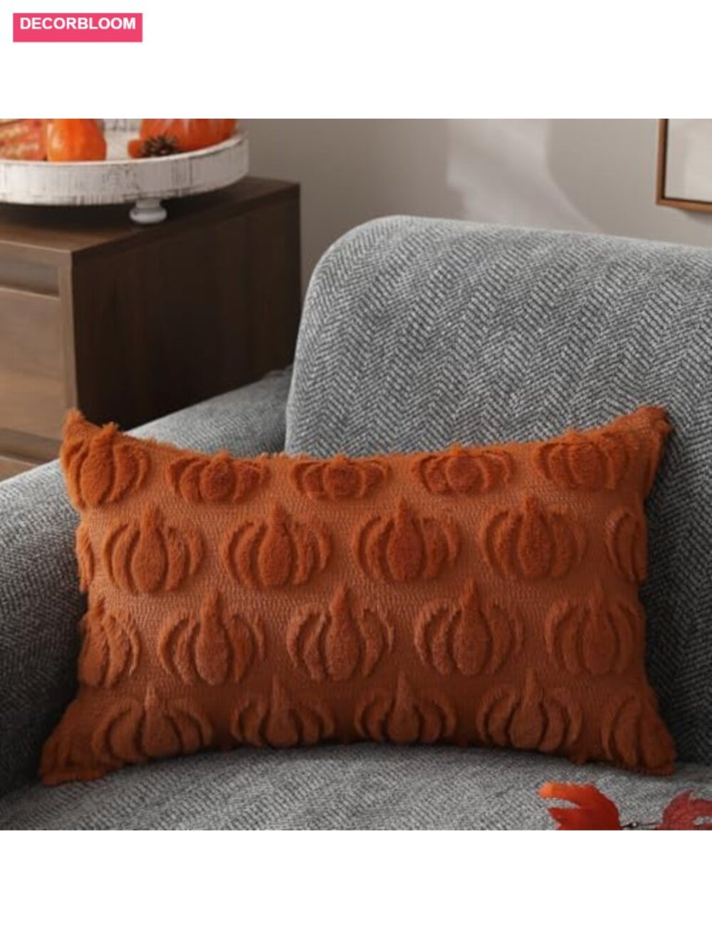 Fall Rust Pillow Covers Set of 2 - Soft Plush Polyester Throw Pillow Covers - Picture 3 of 5